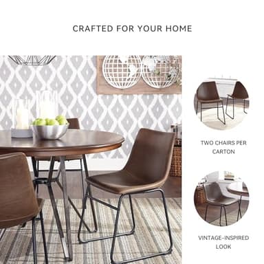 Signature Design by Ashley Centiar Dining-Chairs, Pack of 2, Black, Brown - Image 5