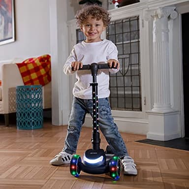 Jetson Scooters - Jupiter Mini 3 Wheel Kick Scooter (Black) - Collapsible Portable Kids Three Wheel Push Scooter - Lightweight Folding Design with High Visibility RGB Light Up LEDs on Stem and Wheels - Image 6