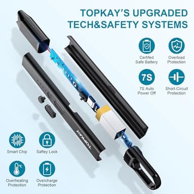 TOPKAY 2 Pack Electric Candle Lighter Windproof Flameless USB Rechargeable Plasma Arc Long Lighter for BBQ Grill Firework Kitchen Camping. - Image 3