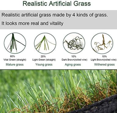 Conscience Trading Artificial Grass 5 FT x 13 FT (65 Square ft) Synthetic Thick Lawn Astro Turf Carpet Perfect for Indoor/Outdoor Fake Grass Rug (5FTx13FT (65 Square ft)) - Image 3