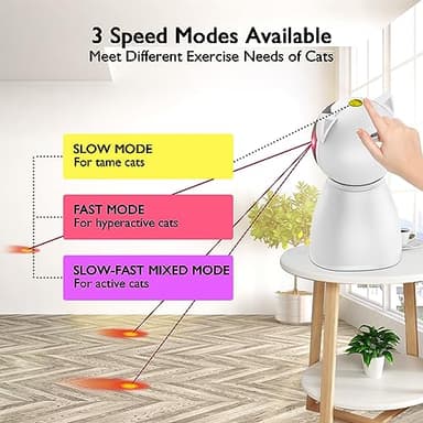 Valonii Cat Toys [2025 Newly Upgraded] Real Random Trajectory Rechargeable Motion Activated Cat Laser Toy Automatic,Interactive Cat Toys for Indoor Cats/Kitten/Dogs - Image 4