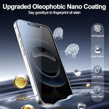 sorlnern 3 Pack Privacy Screen Protector Compatible for iPhone 16e/ iPhone 14 / iPhone 13 / iPhone 13 Pro Tempered Glass Shatterproof Anti-Scratch Anti-Spy Durable Touch-Sensitive - Image 6