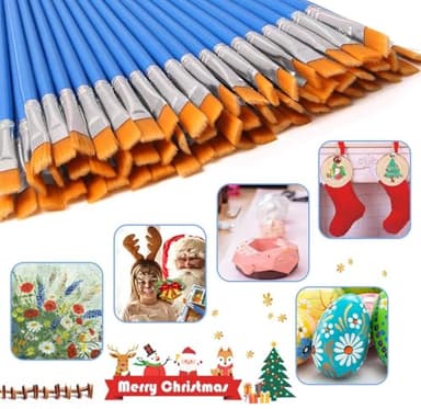 UPINS 30 Pcs Flat Paint Brushes, Small Brush Bulk for Detail Painting - Image 6