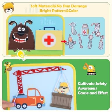 VisionX Toddler Felt Busy Book Portable Interactive Educational Toy for Endless Fun and Learning - Image 6