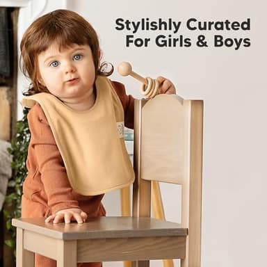 8-Pack Baby Bibs for Boys, Girls - Pullover Bibs for Drooling Teething Baby Girl & Boy Toddler, Newborn, Soft & Absorbent, Cute Colors, Large Torso Coverage Keep Infant Clean & Dry (Butterflies) - Image 7