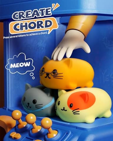 Ruko 1701 Musical Cats Piano Keyboards with Cute Meow Tone, Press Play Music Scale, Fun Music Toys for Kids, for Boys & Girls Age 3 4 5 6 7 8 9, Educational Instrument (8Pcs) - Image 4