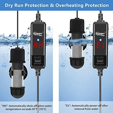 hygger Small Aquarium Betta Heater, Submersible Fish Tank Heater 10W/25W/50W/100W with LED Digital Display, Suitable for Marine Saltwater and Freshwater up to 5/10/16/26 Gallon - Image 3