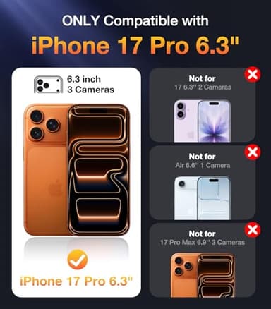 Diaclara Magnetic Designed for iPhone 17 Pro Case Full Body Bumper,[Compatible with MagSafe] Military Drop Proof Cover with Built-in Touch Sensitive Anti-Scratch Screen Protector,Orange - Image 7
