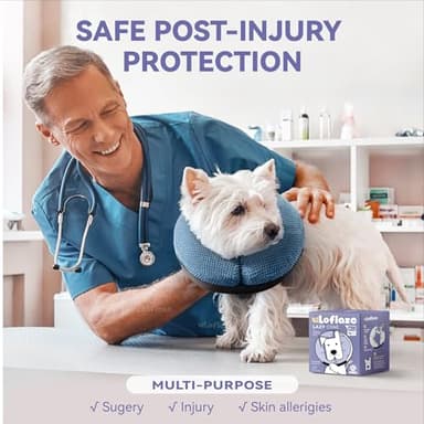 Loflaze Inflatable Dog Cone Collar - Dog Neck Donut Cone Collar Alternative After Surgery - Soft Cone for Large Medium Small Dogs Cats - Alternative Recovery E Collar (Blue, L) - Image 2