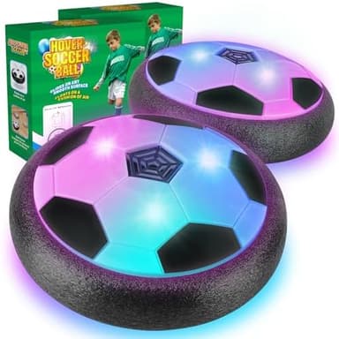2 Pack Hover Soccer Ball with 8 Pcs Batteries, Air Floating Soccer Toy with LED Lights and Foam Bumper, Indoor Games for Kids 4-8-12, Toys Gifts for 3 4 5 6 7 8 9 Year Old Boys Girls - Image 3