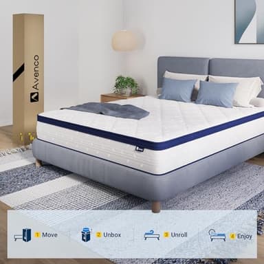 Avenco King Mattress, 14 Inch King Mattresses in a Box, Hybrid King Size Mattresses with Comfort Foam and Pocket Coils for Pressure Relief & Motion Isolation - Image 6