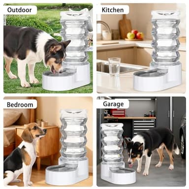 RIZZARI Large Gravity Water Dispenser: 8L Automatic Dog Water Feeder with Stainless Steel Bowl for 20-35 LB Senior Pets with Spinal Problems - for Kitchen Living Room - Image 3