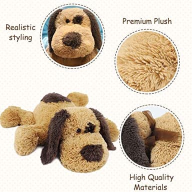 WEIGEDU Floppy Stuffed Dog Puppy Plush Toy, Huggable Beagle Labrador Retriever Stuffed Animal Dogs for Kids Girls Boys Baby Birthday Gift, 20 inch, Brown - Image 3