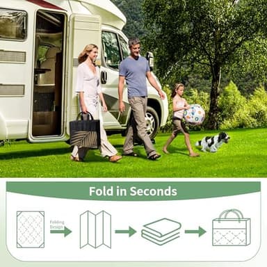 GENIMO Outdoor Rug 8' x 16' Waterproof for Patios Clearance, Reversible Outdoor Plastic Straw Camping Rug Carpet, Large Area Rugs Mats for RV, Camper, Deck, Balcony, Porch, Beach, Picnic, Black&Brown - Image 5