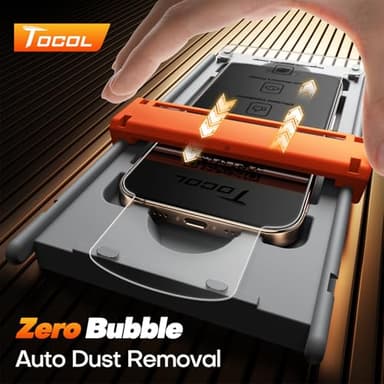 TOCOL for iPhone 16 Pro Screen Protector Zero Bubble Auto-Dust Removal 9H+ Hardness Tempered Glass for Full Coverage Easy Installation 6.3-Inch 2 Pack - Image 2