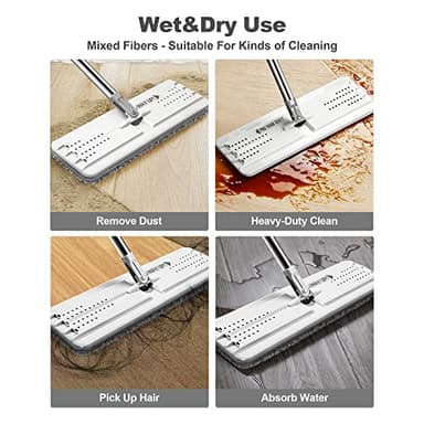 JOYMOOP Mop and Bucket with Wringer Set, Hands Free Flat Floor Mop and Bucket, with 3 Washable Microfiber Pads, Wet and Dry Use, Floor Cleaning System - Image 7