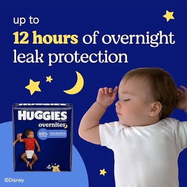 Huggies Size 5 Overnites Baby Diapers: Overnight Diapers, Size 5 (27+ lbs), 100 Ct (2 Packs of 50), Packaging May Vary - Image 9