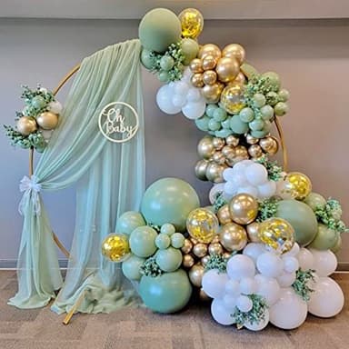 CANREVEL Sage Green Balloons - 50pcs 12 Inch Olive Green Latex Balloons for Birthday Party Baby Shower Wedding Christmas Holiday Balloon Jungle Decorations - Image 8