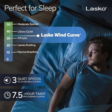 Lasko Oscillating Tower Fan with Remote, Quiet Floor Fans for Bedroom, 42", Woodgrain and Grey, T42954 - Image 5