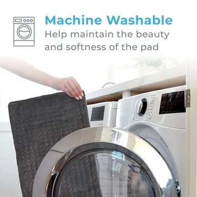 Pure Enrichment® PureRelief® XL Heating Pad - 12" x 24" Electric Heating Pad for Back Pain & Cramps, 6 Heat Settings, Soft Machine Wash Fabric, Auto-Off & Moist Heat (Charcoal Gray) - Image 4