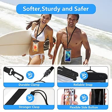 Rynapac Waterproof Phone Pouch Bag - 7.5in Waterproof Phone Case for Beach Travel Must Haves, IPX8 Cellphone Dry Bag with Lanyard for iPhone 16 15 Pro Max Galaxy S25 Pixel 8a, Cruise Essentials - Image 6
