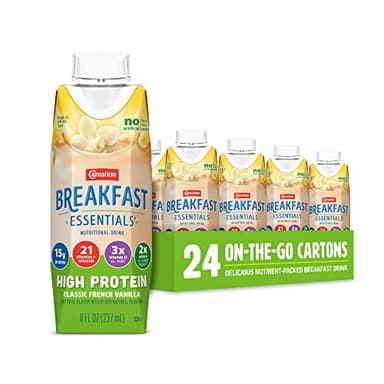 Carnation Breakfast Essentials High Protein Ready-to-Drink, Classic French Vanilla, 8 FL OZ Carton (Pack of 24) - Image 1