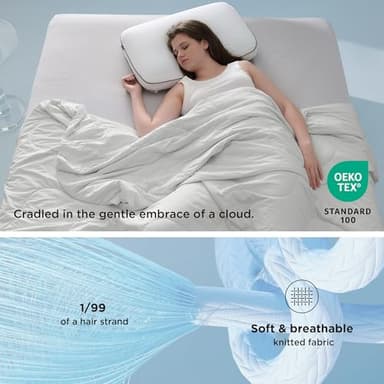 Bedsure Cooling Blankets for Hot Sleepers - Summer Blanket Queen Size, Cold and Lightweight Gift for Night Sweats, Ice Cooled Breathable Comforter for Bed, Grey, 90x90 Inches - Image 5