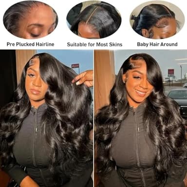 Vipeony 28 Inch Body Wave Lace Front Wigs Human Hair 13x4 HD Lace Front Wigs Human Hair Glueless Wigs Human Hair Pre Plucked Frontal Wigs Human Hair for Women 180% Density Body Wave Wig with Baby Hair - Image 5