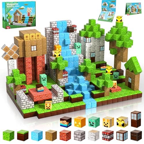 ToyUnited Magnetic Blocks-100PCS Magnetic Building Blocks Magnet Cube Toys Stacking, Build Forest World Set, STEM Montessori Sensory Toys for Kids Boys Girls Age 3 4 5 6 7 8 9 10 Birthday Gifts