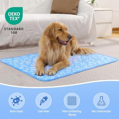 Rywell Upgrade Self-Cooling Mat for Dogs Extra Large, 44'' x 32'' - Endothermic Color Changing Arc-Chill Cooling Fiber - Washable Non-Toxic Summer Pet Outdoor Bed, Non-Slip&Foldable - Image 6