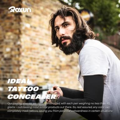 ROXUN 4 Pairs Arm Sleeves, Cooling UV Sun Protection Sports Compression for Men/Women 4 Black - Image 4