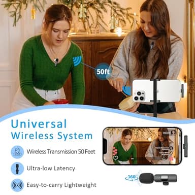 MAYBESTA Wireless Lavalier Microphone for iPhone, iPad, Android - Bluetooth Lapel Phone Mic for Video Recording - Mini Clip on Microphones for Tiktok YouTube Podcast Interview - Image 7