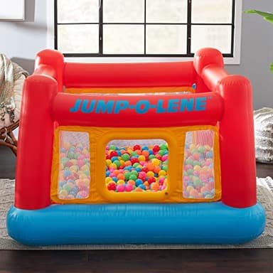 Intex Inflatable Jump-O-Lene Trampoline Bounce House with Crawl-Thru Door & Net - Indoor & Outdoor Backyard Blow-Up Bouncy Playhouse for Kids Ages 3-6 - Image 8
