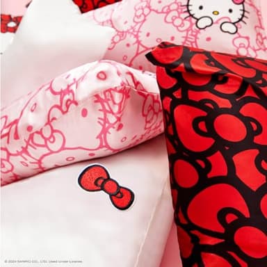 Kitsch x Hello Kitty (Pink Kitty Faces) - Satin Pillowcase with Zipper for Hair and Skin, Softer Than Silk Pillow Case, Cooling Pillow Cover, Machine Washable, Queen/Standard (19x26) - Image 8