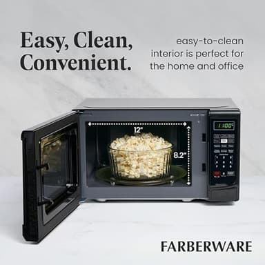 Farberware Countertop 700 Watts, 0.7 cu ft 700-Watt Microwave Oven, Black - Image 5