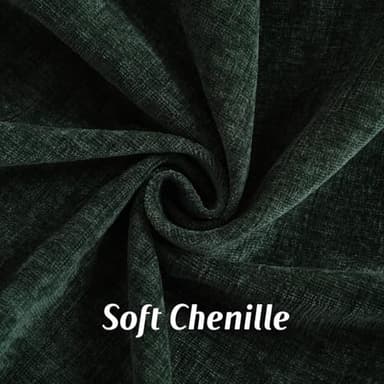FUTEI Soft Cozy Dark Green Chenille Decorative Throw Pillow Covers 22x22 Inch Set of 2,Double Stitch Scalloped Bordered Cushion Case,Modern Home Decor for Couch Bed Living Room - Image 2