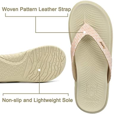 KuaiLu Womens Flip Flops Ladies Yoga Mat Comfortable Walking Thong Sandals With Plantar Fasciitis Arch Support Slip On Indoor Outdoor For Summer - Image 4