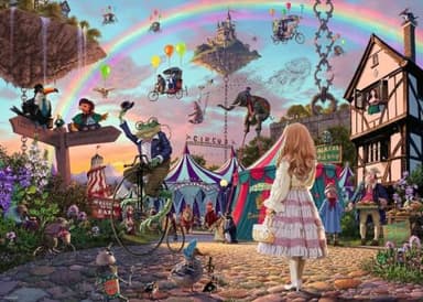 Ravensburger Look & Find: Enchanted Circus - 1000 Piece Jigsaw Puzzle | Unique, Softclick Fitting | Vibrant, Glare-Free Imagery | Crafted from FSC-Certified Wood | Ideal for Ages 14+ - Image 2