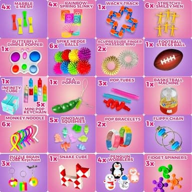 120 Pcs Fidget Toys Pack, Pop Sensory Party Favors Set Gifts for Kids Adults Boy Girl Stocking Stuffers Autistic Bulk Goodie Bag Filler Treasure Box Classroom Prizes School - Image 5