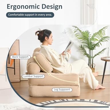 Afuson Folding Chair Bed, Futon Sofa Bed, Floor Couch for Adults Chair Bed for Living Room, Lounge Sofa, Convertible Sofa Bed, Small Couches for Small Spaces, Camel - Image 4