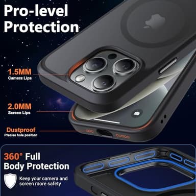 MOCCA Strong Magnetic for iPhone 14 Pro Case, [Compatible with Magsafe][13FT Military Drop Protection] Slim Translucent Matte Shockproof Case for iPhone 14 Pro Phone Case 6.1'', Black - Image 5
