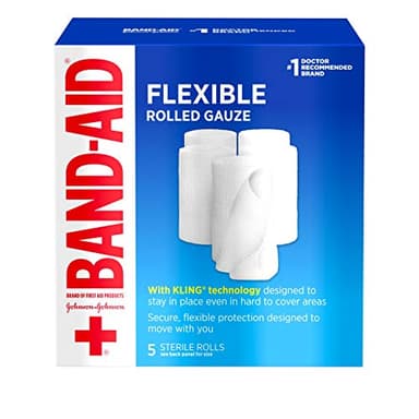 Band-Aid Brand of First Aid Products Flexible Rolled Gauze Dressing for Minor Wound Care, Soft Padding and Instant Absorption, 3 Inches by 2.1 Yards, Value Pack 5 ct - Image 1