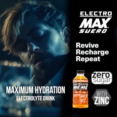 ELECTROMAX SUERO - Zero Sugar Electrolyte Drink – 12-Pack Mix (21.3 Fl Oz Each), Hydration for Sports, Recovery, and Daily Use – Magnesium, Potassium, Zinc, Calcium – Zero Calories. (Party Pack)) - Image 4