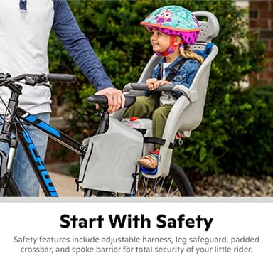 Schwinn Deluxe Child Bike Carrier, Seats one Kid Ages 1+, Frame Mount, 3-Point Safety Harness and Foot Wells, Quick Release Design, Comfortable Padding, Rear-Mounted Child Bike Seat for Toddler - Image 2