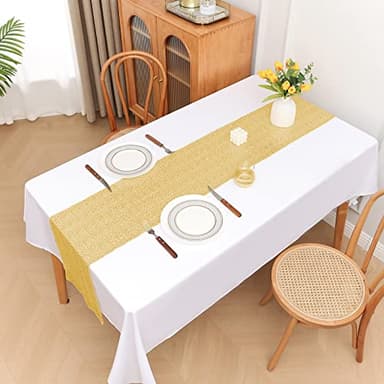 Sugargirl 10 Packs 12 x 72 inches Sequin Table Runner, Glitter Gold Table Runner for Birthday Party Supplies Wedding Holiday Celebration Event Decorations - Image 2