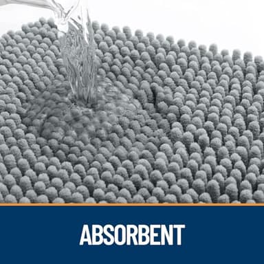 OLANLY Dog Door Mat for Muddy Paws 40x32, Absorbs Moisture and Dirt, Absorbent Non-Slip Washable Doormat, Quick Dry Chenille Mud Mat for Dogs, Entry Indoor Entryway Carpet for Inside Floor, Grey - Image 3