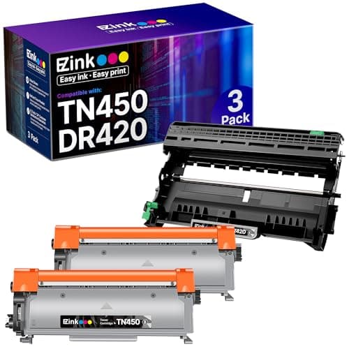 E-Z Ink Compatible Toner Cartridge and Drum Unit Replacement for Brother TN450 TN420 DR420 to use with HL-2270DW HL-2280DW HL-2230 HL-2240 MFC-7360N MFC-7860DW 2840 2940 (2 Toner 1 Drum) 3 Pack - Image 1