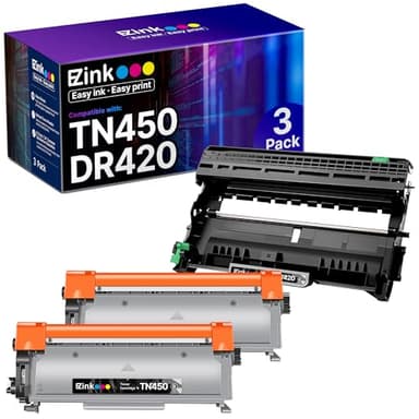 E-Z Ink Compatible Toner Cartridge and Drum Unit Replacement for Brother TN450 TN420 DR420 to use with HL-2270DW HL-2280DW HL-2230 HL-2240 MFC-7360N MFC-7860DW 2840 2940 (2 Toner 1 Drum) 3 Pack - Image 1