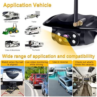 RV Backup Camera Wireless Easy Install: Plug & Play for Furrion Pre-Wired RVs - 7″ HD Touch Key Monitor, 1080P DVR, 4-Channel Split-Screen, Night Vision, IP69K Waterproof AMTIFO A7 - Image 7