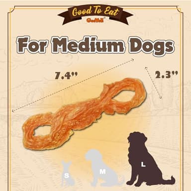 Gootoe Turkey Tendon Dog Treats, Rope (L) 1 lb, USA-Sourced Turkey Tendon, Natural Snack, Premium Puppy Chews, Hypoallergenic, Rawhide Free, Reseal Value Bag, Sizes for Large Dogs - Image 2